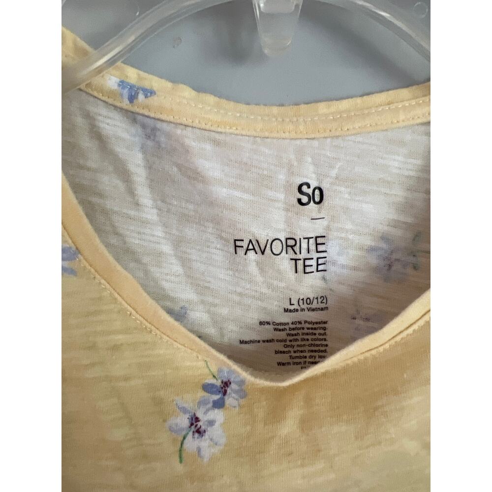 So Favorite Tee Yellow with flowers 10/12 - Picture 2 of 4